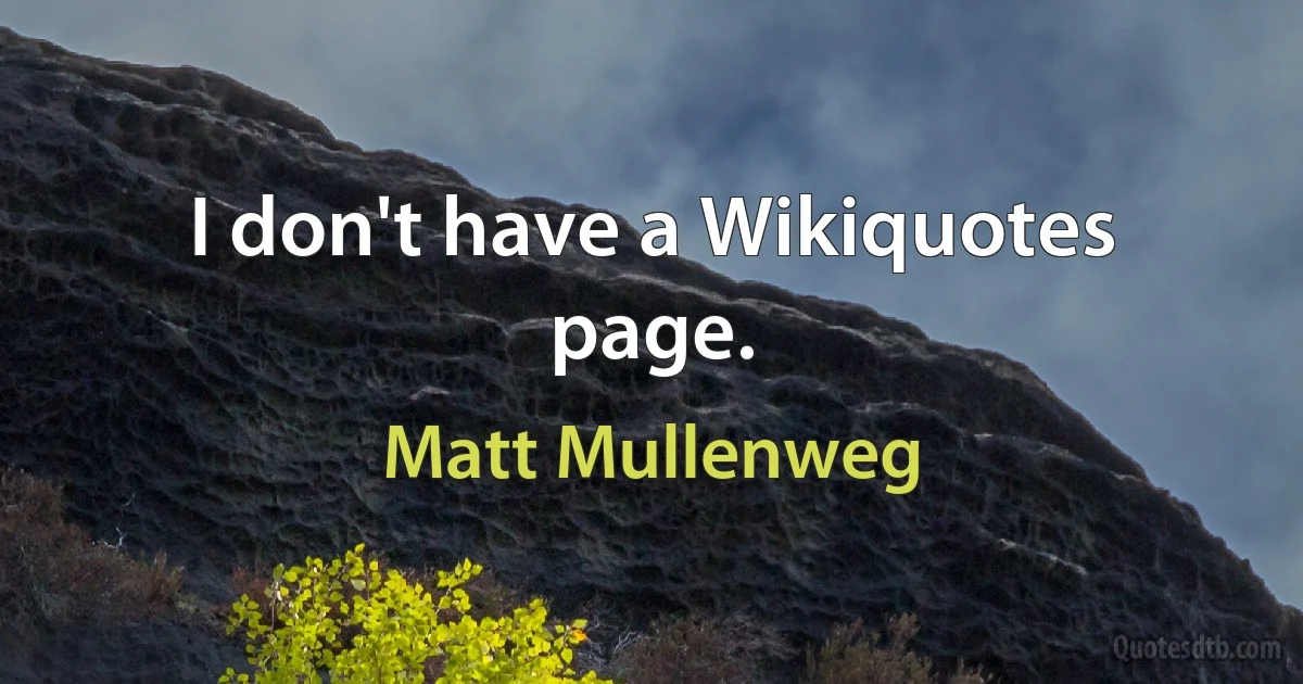 I don't have a Wikiquotes page. (Matt Mullenweg)