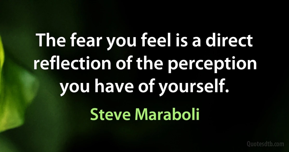 The fear you feel is a direct reflection of the perception you have of yourself. (Steve Maraboli)