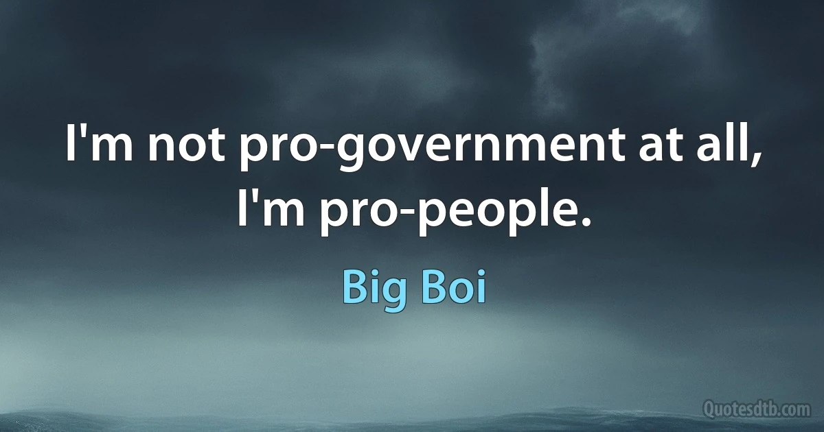 I'm not pro-government at all, I'm pro-people. (Big Boi)