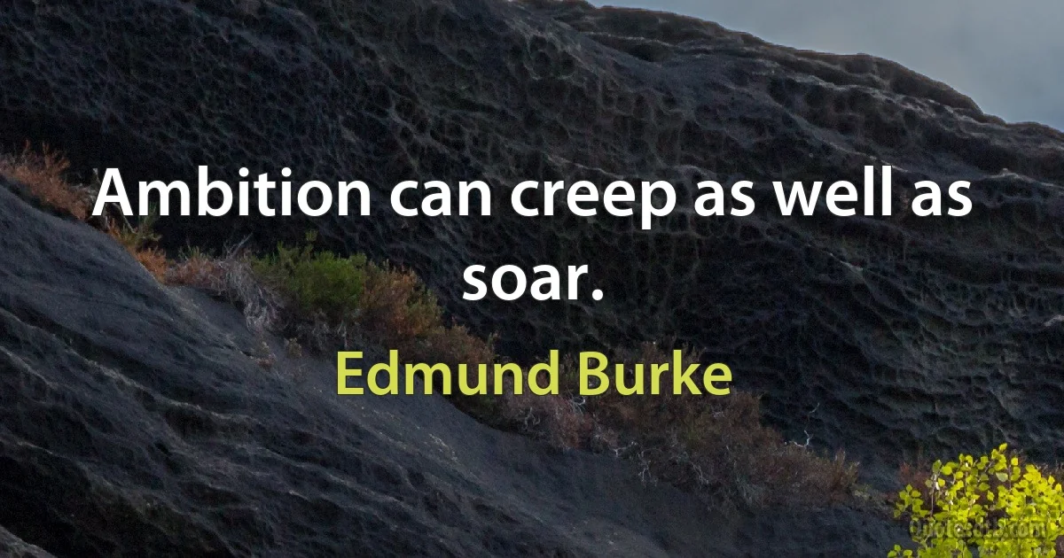 Ambition can creep as well as soar. (Edmund Burke)