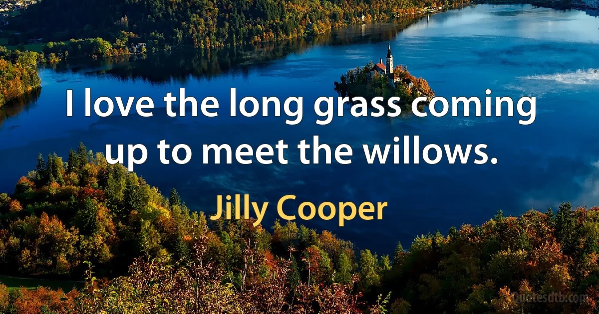 I love the long grass coming up to meet the willows. (Jilly Cooper)