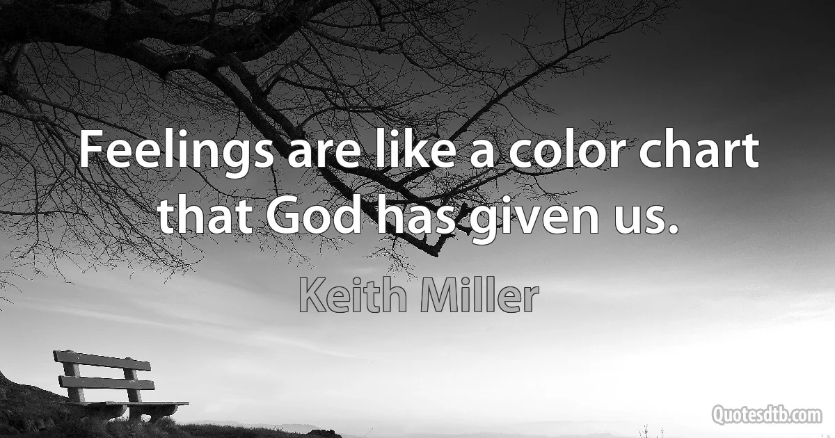 Feelings are like a color chart that God has given us. (Keith Miller)