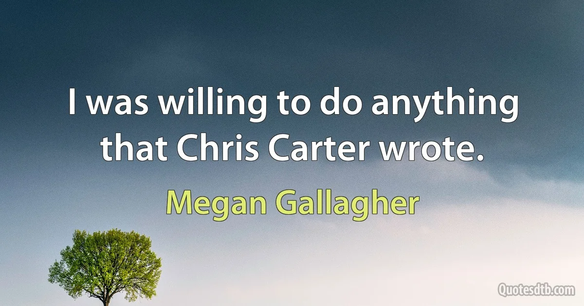 I was willing to do anything that Chris Carter wrote. (Megan Gallagher)