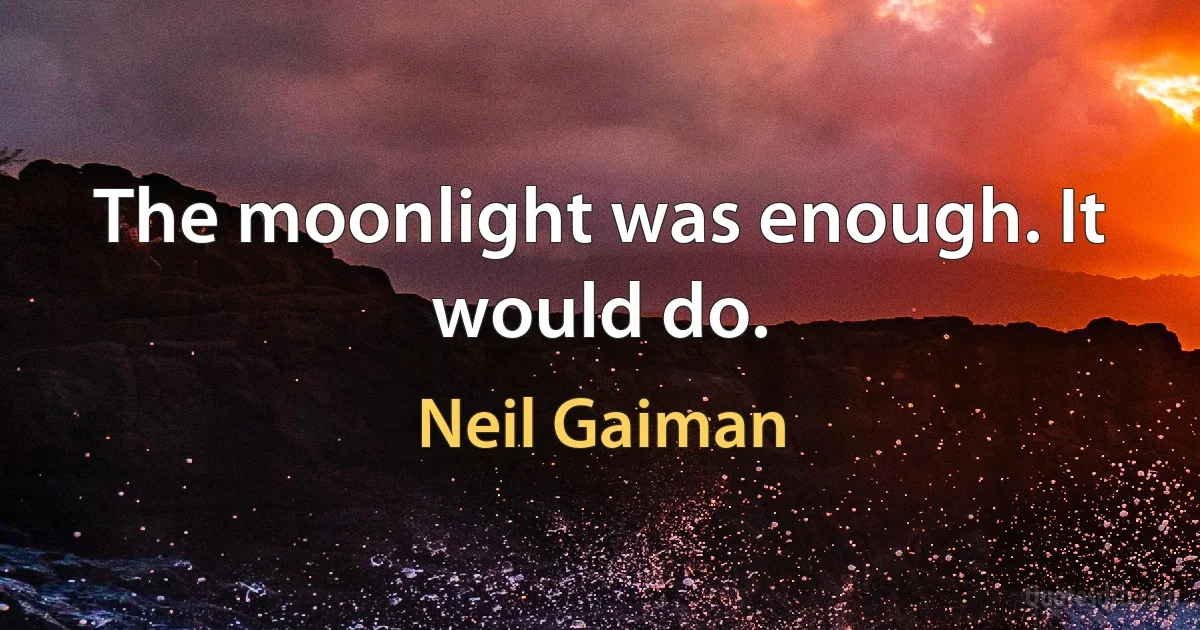 The moonlight was enough. It would do. (Neil Gaiman)