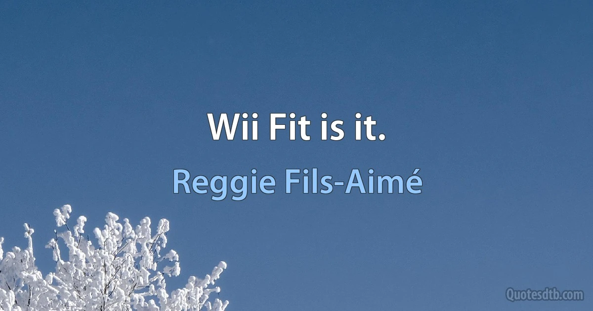 Wii Fit is it. (Reggie Fils-Aimé)