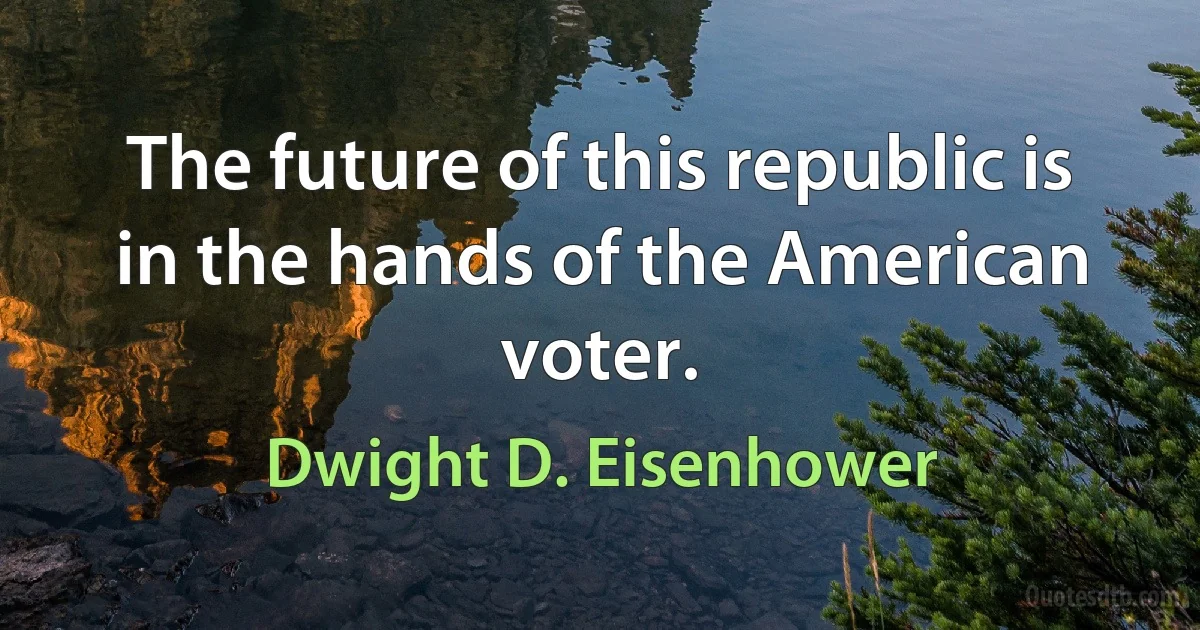 The future of this republic is in the hands of the American voter. (Dwight D. Eisenhower)