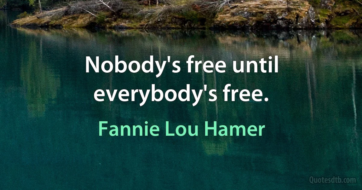 Nobody's free until everybody's free. (Fannie Lou Hamer)