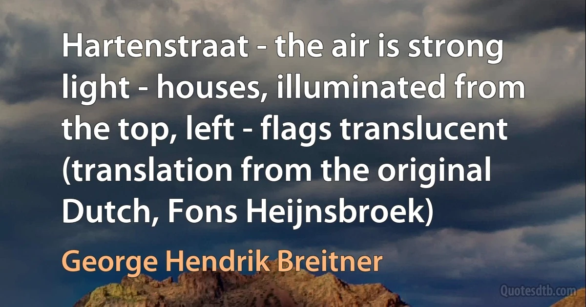 Hartenstraat - the air is strong light - houses, illuminated from the top, left - flags translucent (translation from the original Dutch, Fons Heijnsbroek) (George Hendrik Breitner)