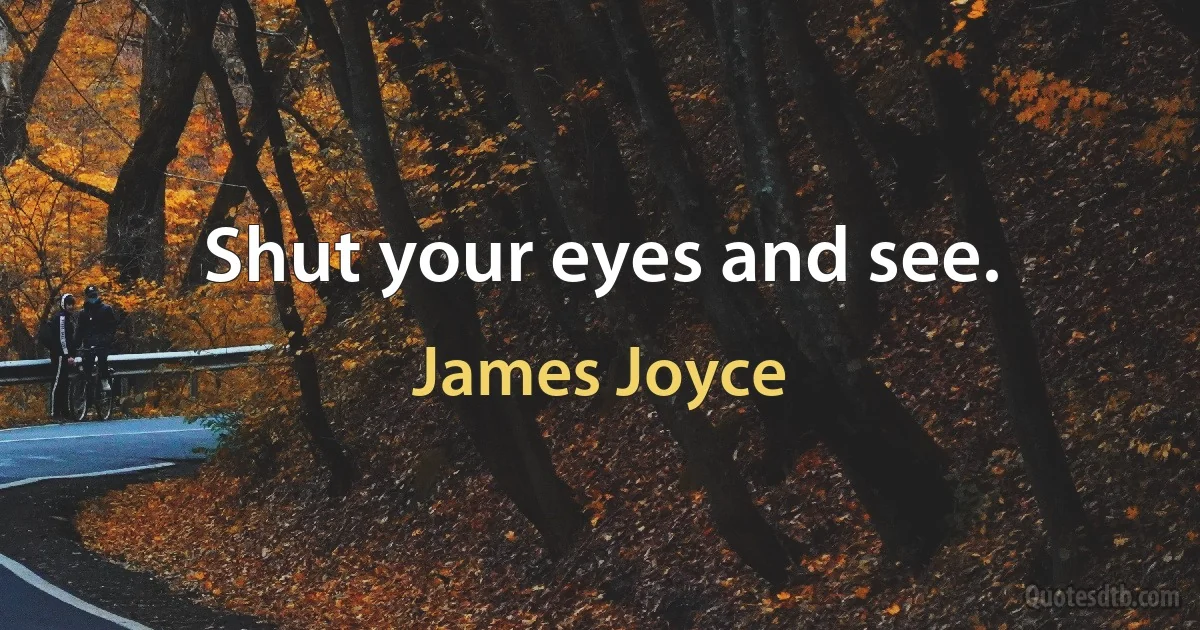 Shut your eyes and see. (James Joyce)