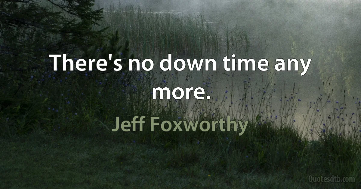 There's no down time any more. (Jeff Foxworthy)