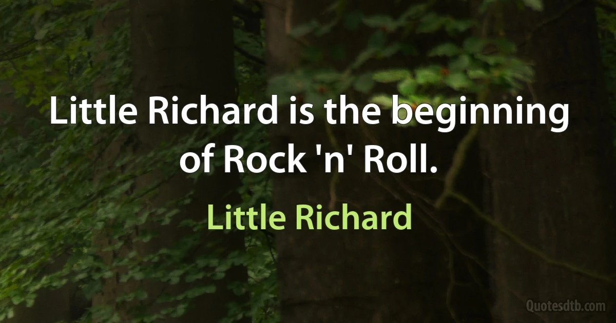 Little Richard is the beginning of Rock 'n' Roll. (Little Richard)