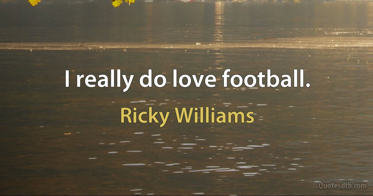 I really do love football. (Ricky Williams)