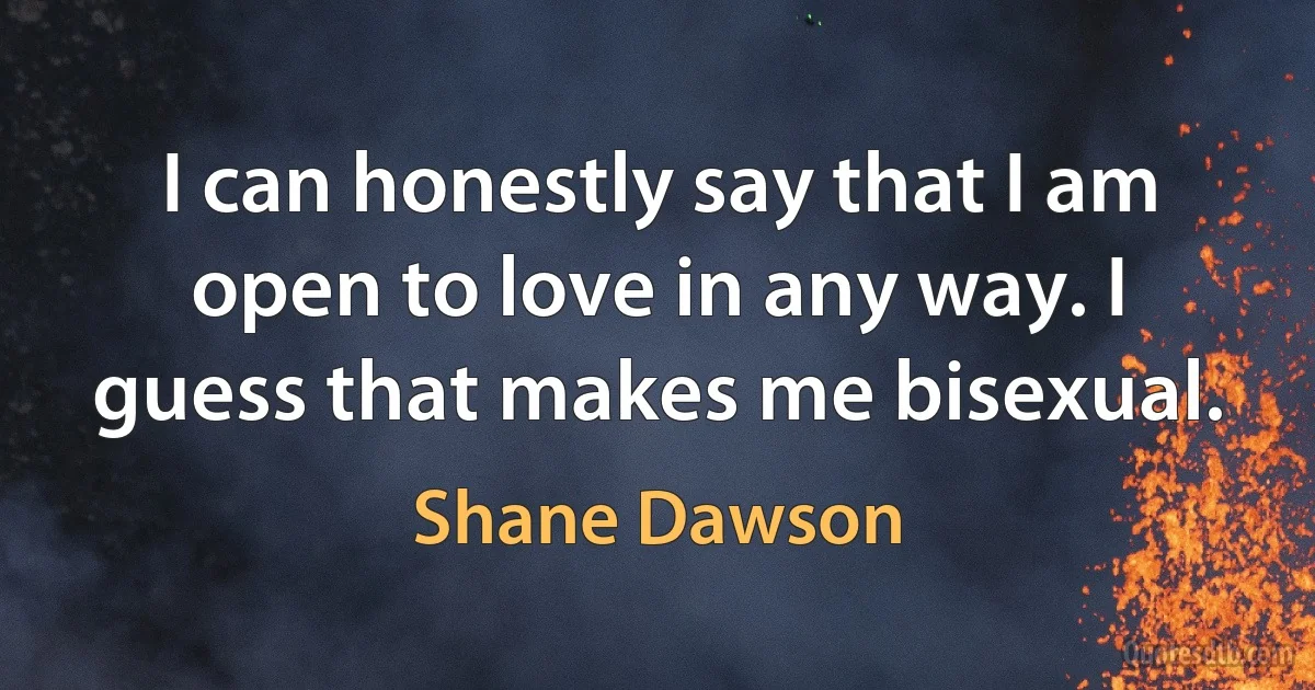 I can honestly say that I am open to love in any way. I guess that makes me bisexual. (Shane Dawson)