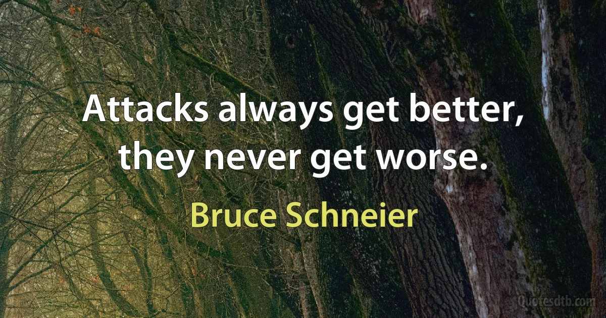 Attacks always get better, they never get worse. (Bruce Schneier)