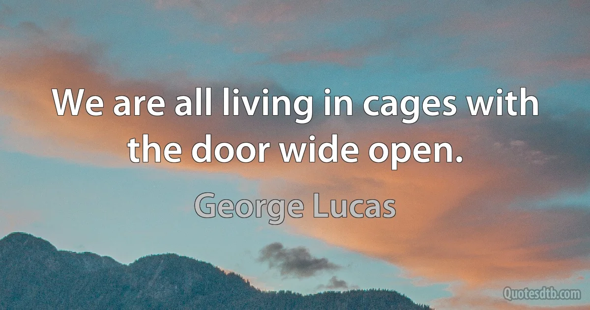 We are all living in cages with the door wide open. (George Lucas)