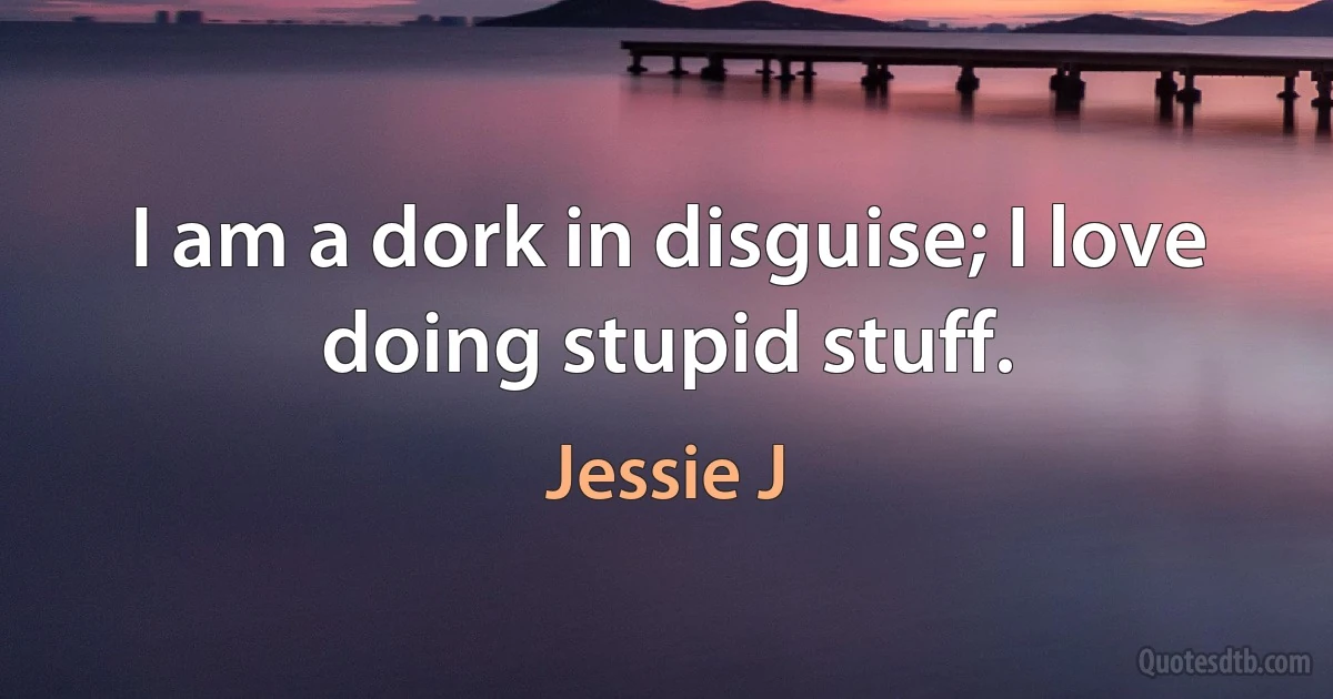 I am a dork in disguise; I love doing stupid stuff. (Jessie J)