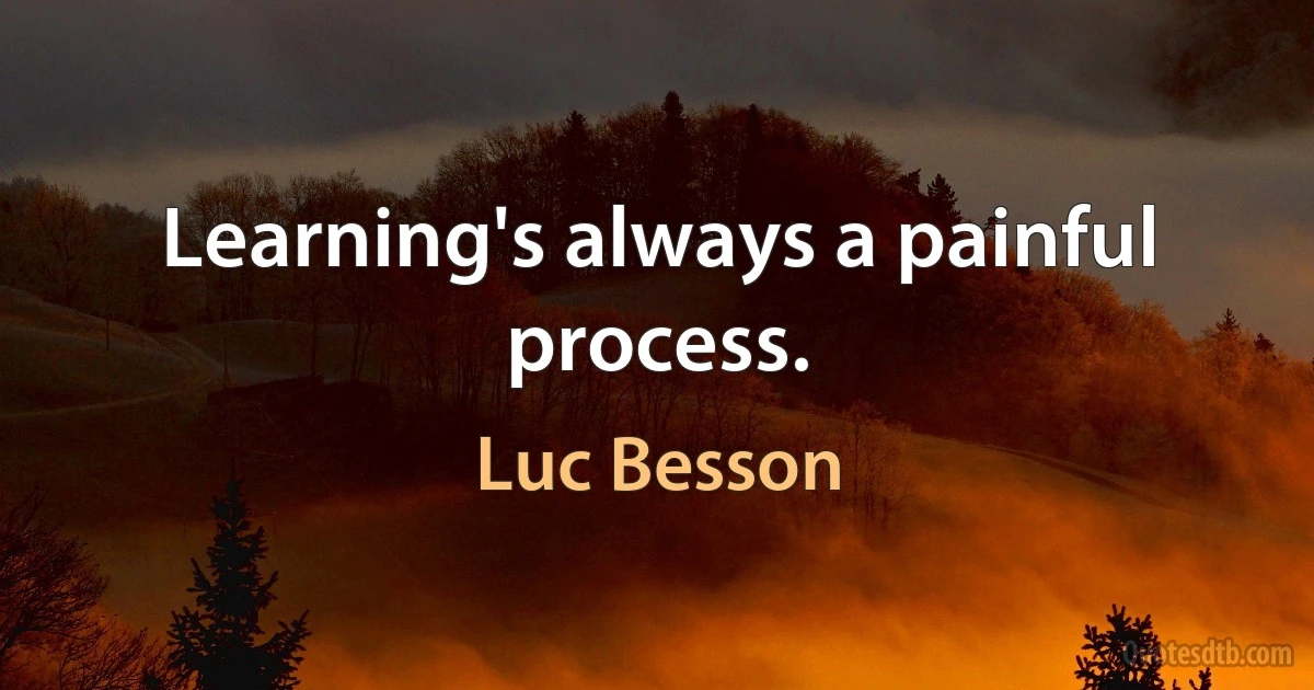 Learning's always a painful process. (Luc Besson)