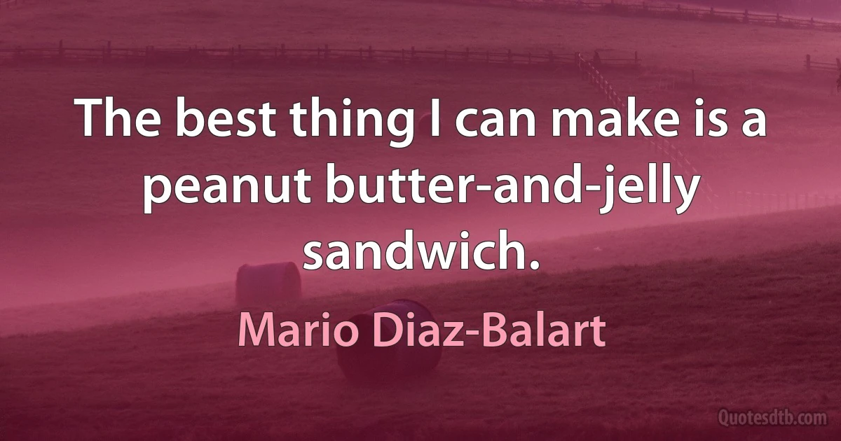 The best thing I can make is a peanut butter-and-jelly sandwich. (Mario Diaz-Balart)