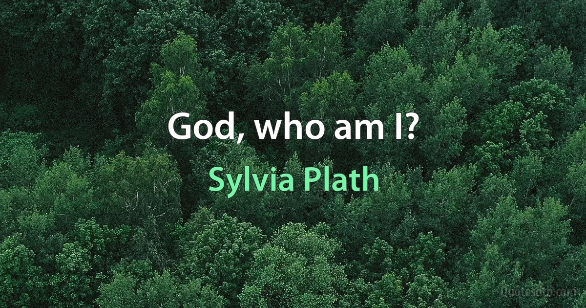 God, who am I? (Sylvia Plath)