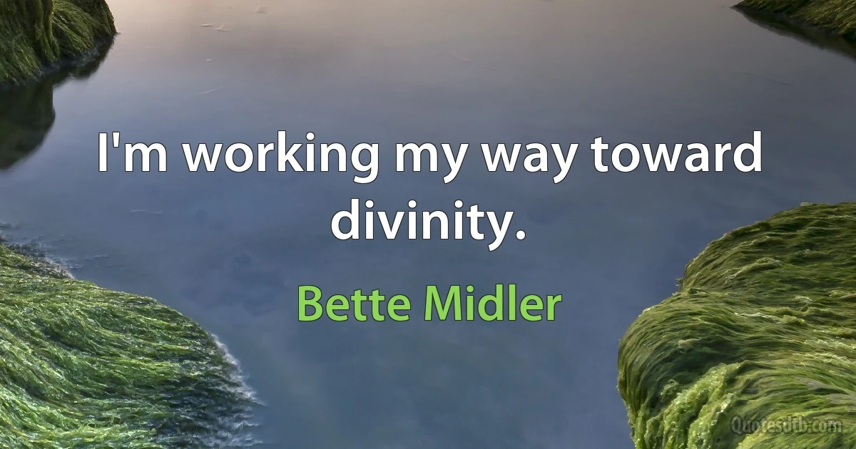 I'm working my way toward divinity. (Bette Midler)