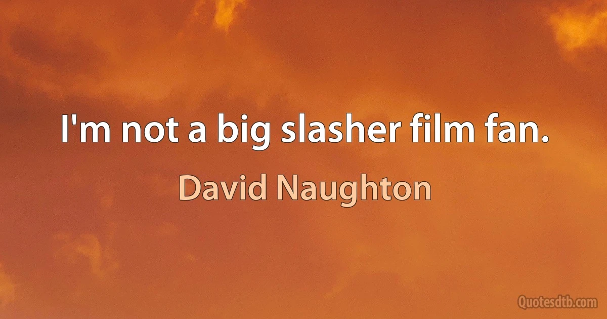 I'm not a big slasher film fan. (David Naughton)