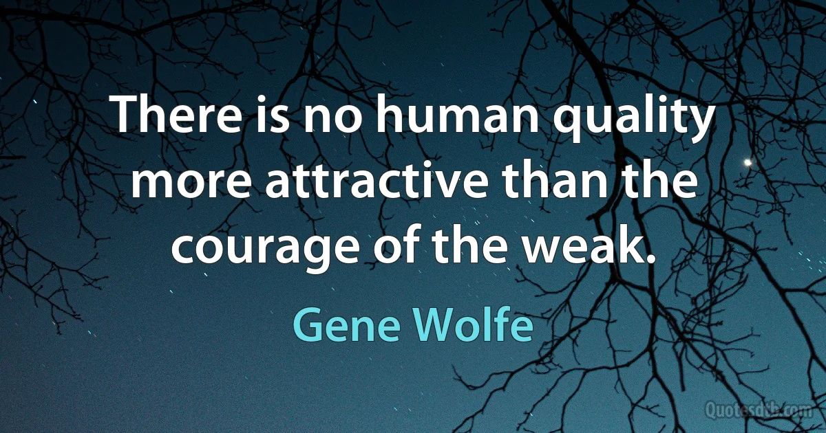 There is no human quality more attractive than the courage of the weak. (Gene Wolfe)