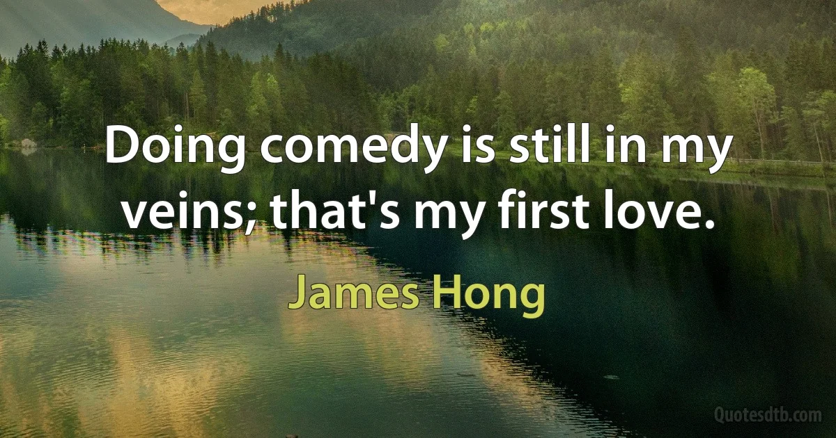 Doing comedy is still in my veins; that's my first love. (James Hong)