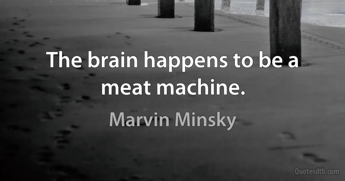 The brain happens to be a meat machine. (Marvin Minsky)