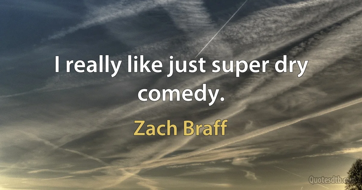 I really like just super dry comedy. (Zach Braff)