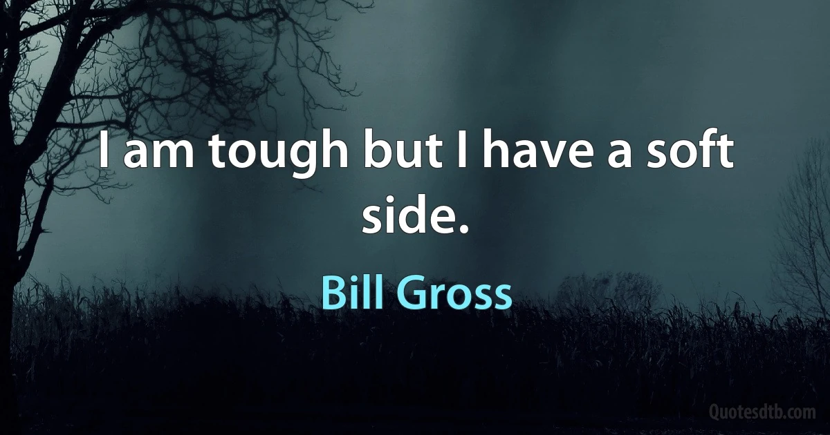 I am tough but I have a soft side. (Bill Gross)