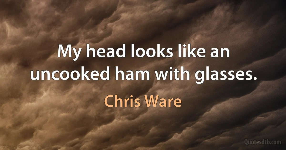 My head looks like an uncooked ham with glasses. (Chris Ware)