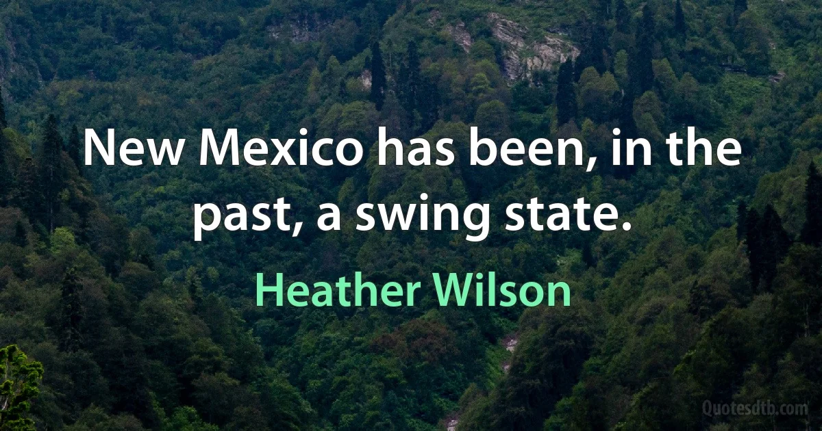 New Mexico has been, in the past, a swing state. (Heather Wilson)