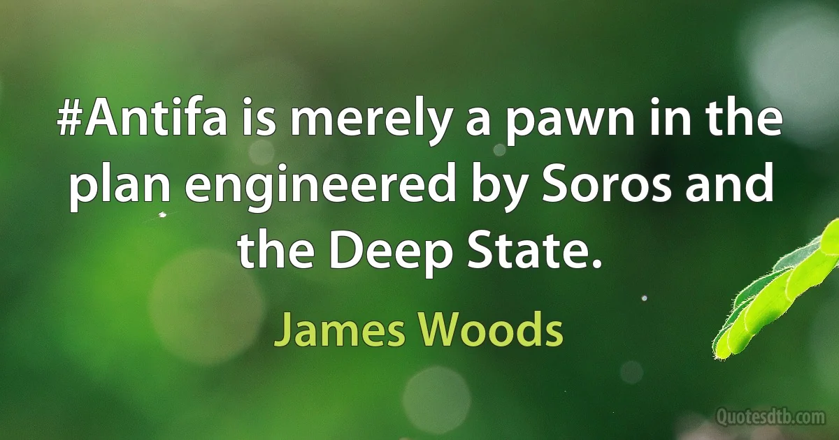 #Antifa is merely a pawn in the plan engineered by Soros and the Deep State. (James Woods)