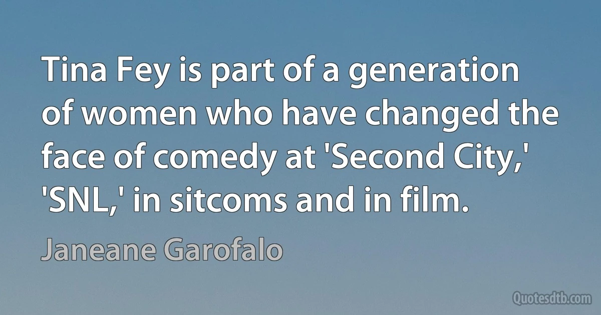 Tina Fey is part of a generation of women who have changed the face of comedy at 'Second City,' 'SNL,' in sitcoms and in film. (Janeane Garofalo)