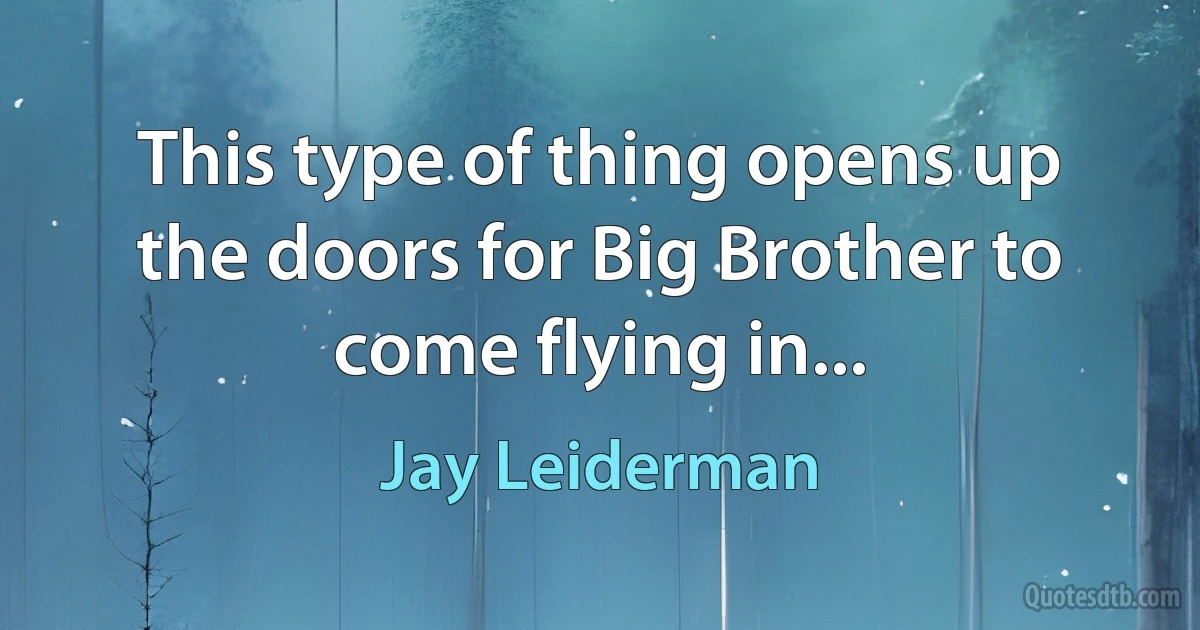 This type of thing opens up the doors for Big Brother to come flying in... (Jay Leiderman)