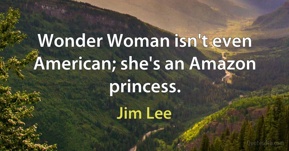 Wonder Woman isn't even American; she's an Amazon princess. (Jim Lee)