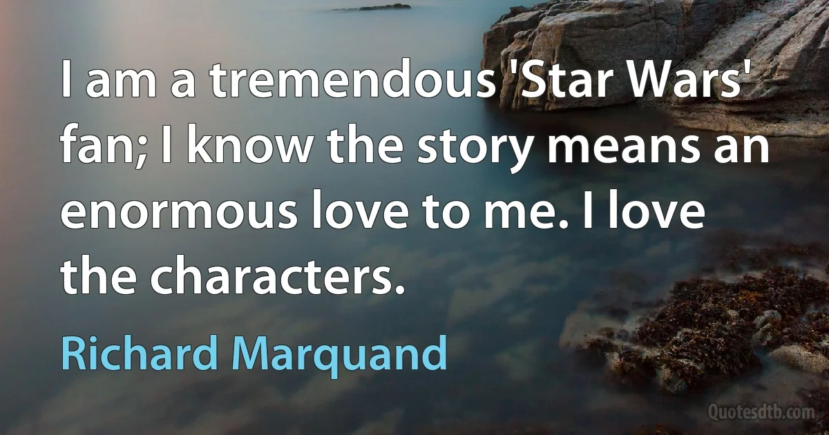 I am a tremendous 'Star Wars' fan; I know the story means an enormous love to me. I love the characters. (Richard Marquand)