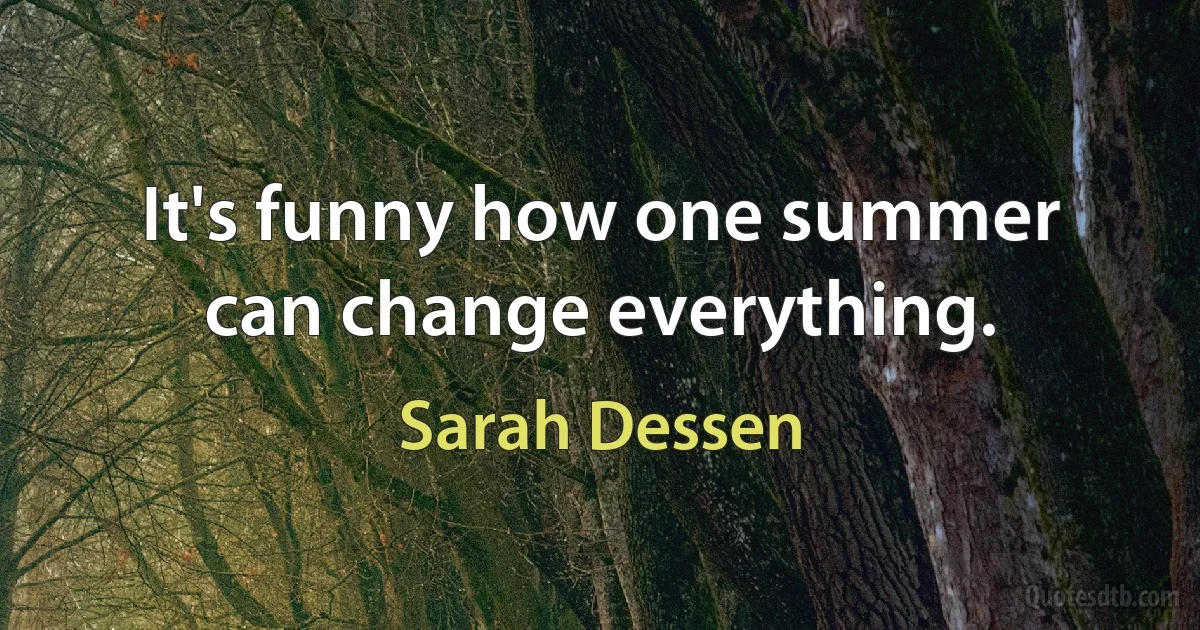 It's funny how one summer can change everything. (Sarah Dessen)