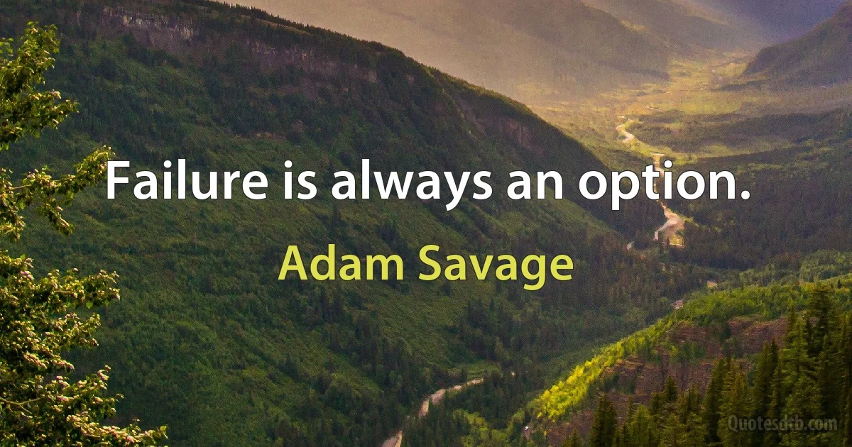 Failure is always an option. (Adam Savage)