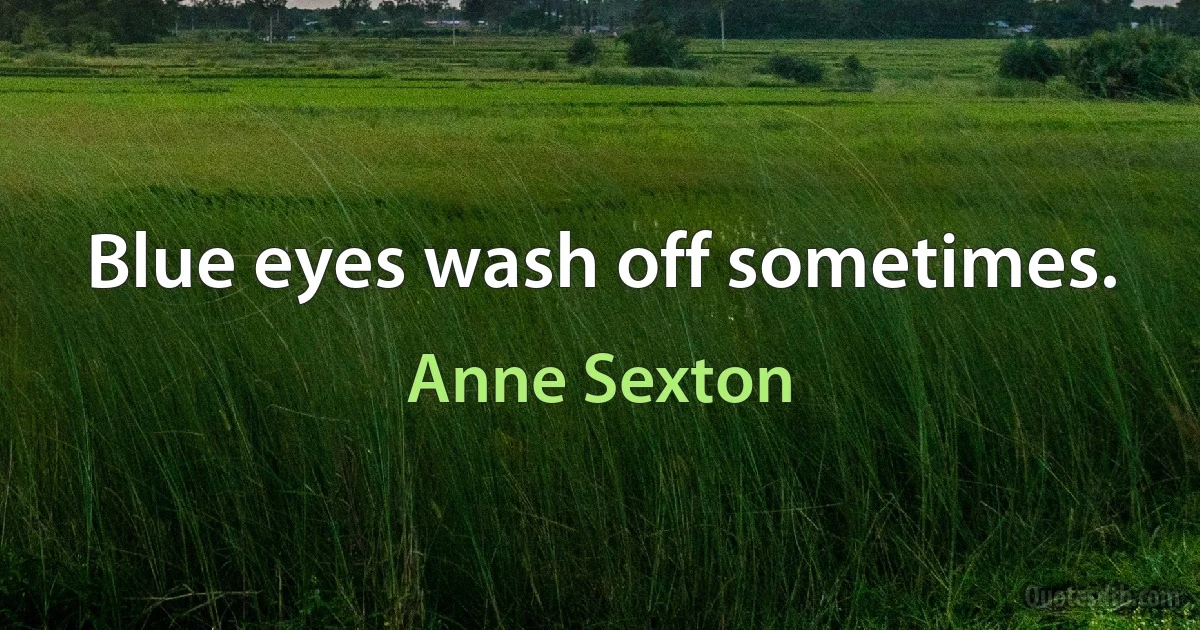 Blue eyes wash off sometimes. (Anne Sexton)