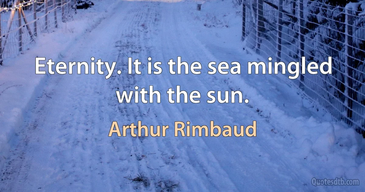 Eternity. It is the sea mingled with the sun. (Arthur Rimbaud)