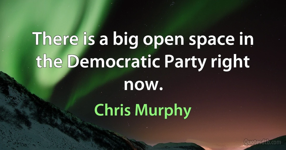 There is a big open space in the Democratic Party right now. (Chris Murphy)