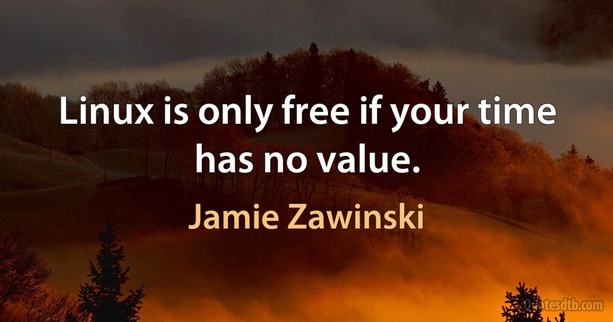 Linux is only free if your time has no value. (Jamie Zawinski)