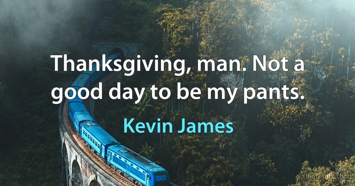 Thanksgiving, man. Not a good day to be my pants. (Kevin James)