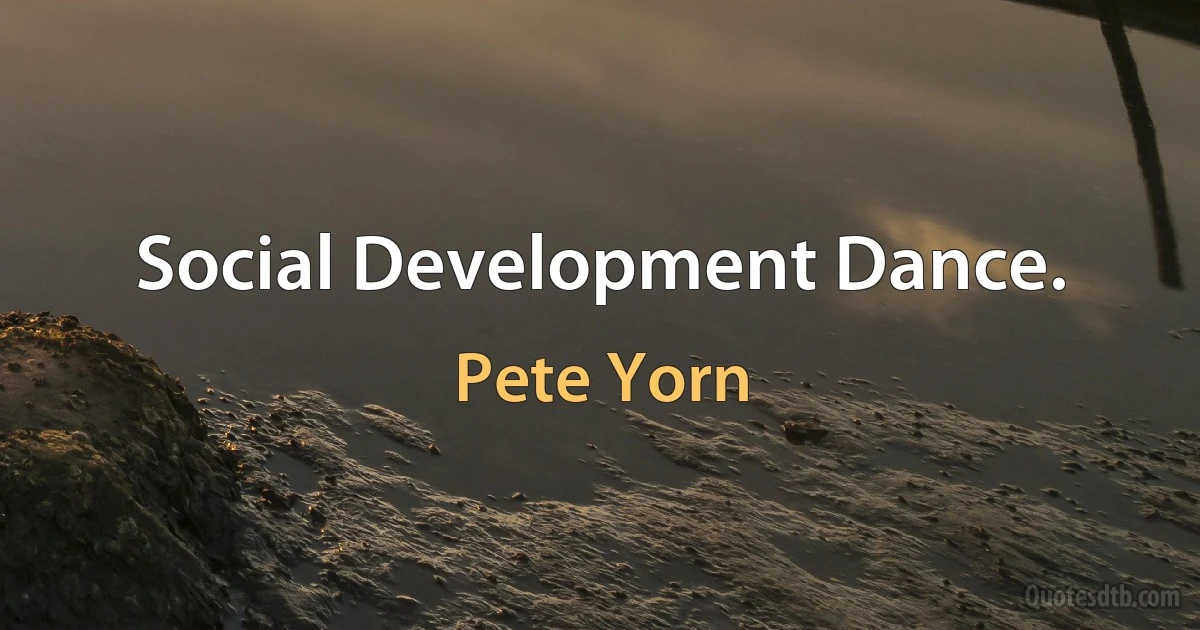 Social Development Dance. (Pete Yorn)