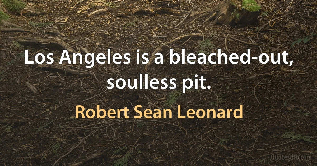 Los Angeles is a bleached-out, soulless pit. (Robert Sean Leonard)