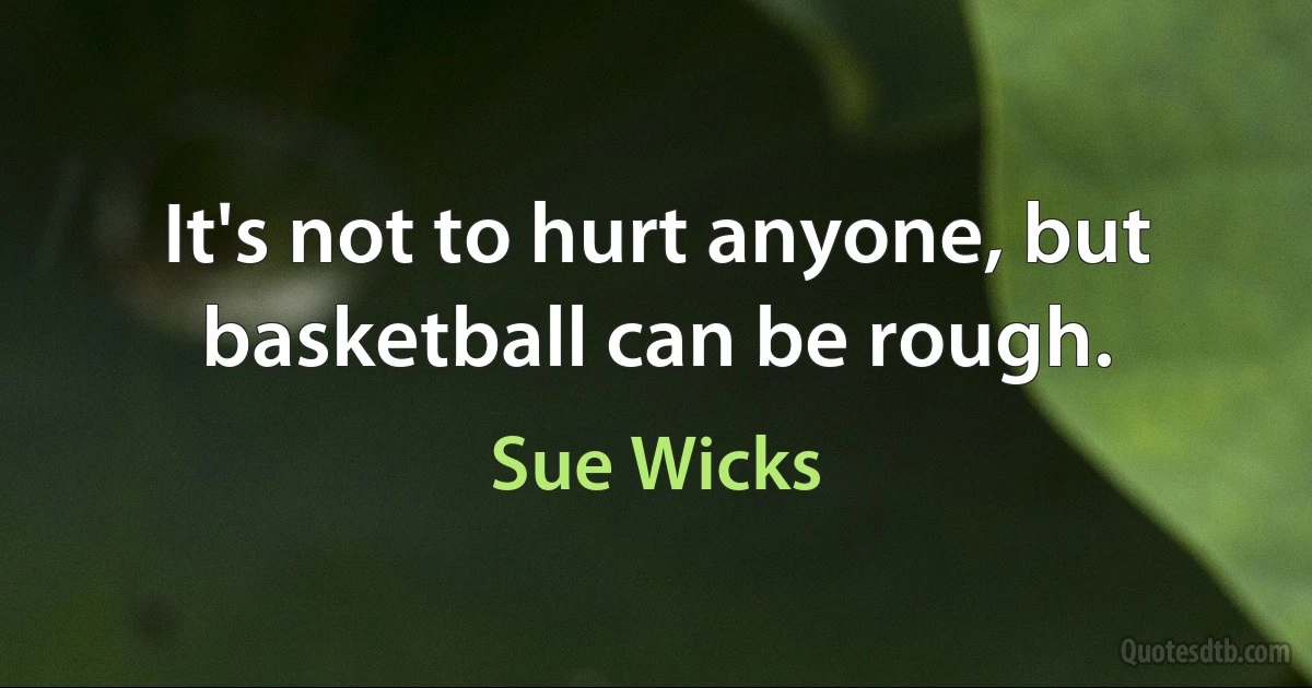 It's not to hurt anyone, but basketball can be rough. (Sue Wicks)