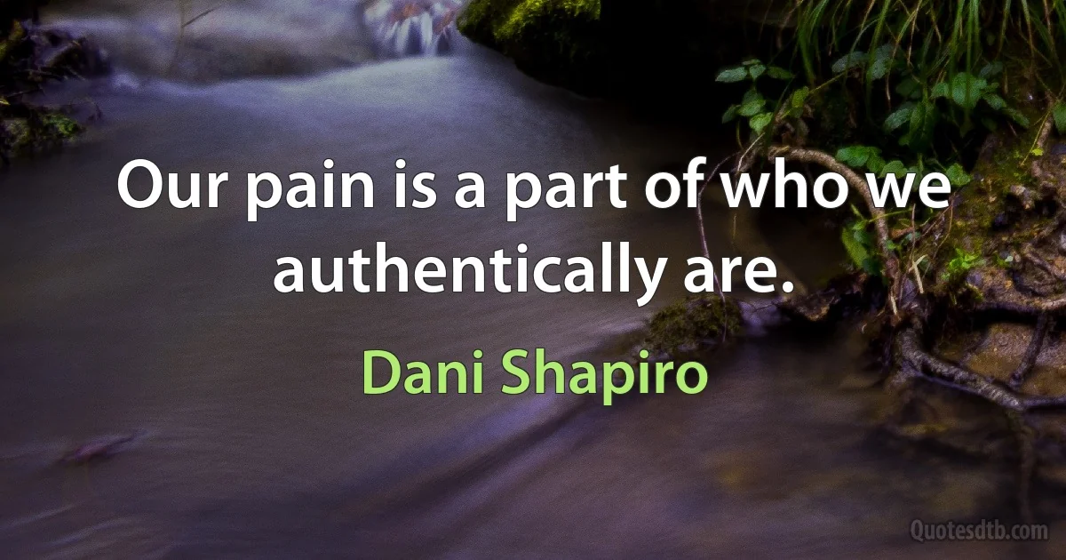 Our pain is a part of who we authentically are. (Dani Shapiro)