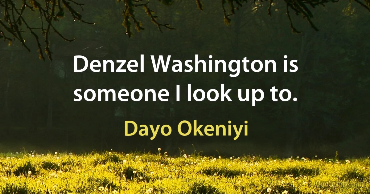 Denzel Washington is someone I look up to. (Dayo Okeniyi)