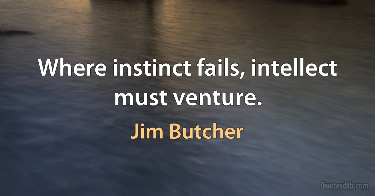 Where instinct fails, intellect must venture. (Jim Butcher)